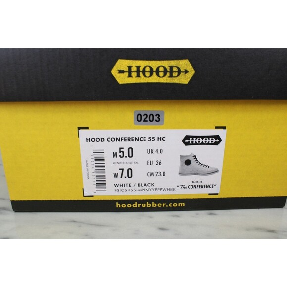 Hood Conference 55 HC Sneakers – White/Black (US 5 Men’s / US 7 Women’s) NEW - Picture 9 of 9